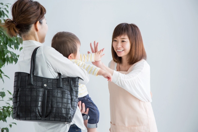 保育園でお迎えに行く様子