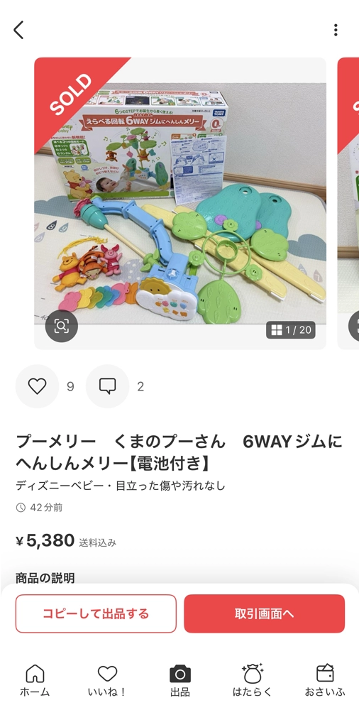 メルカリでプーメリーを売る例