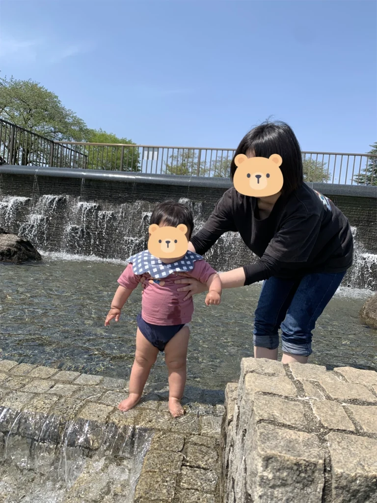 矢板市長嶺公園|初めての公園で水遊び