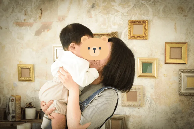 ママと1歳児のツーショット