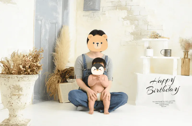 ママと1歳児のツーショット